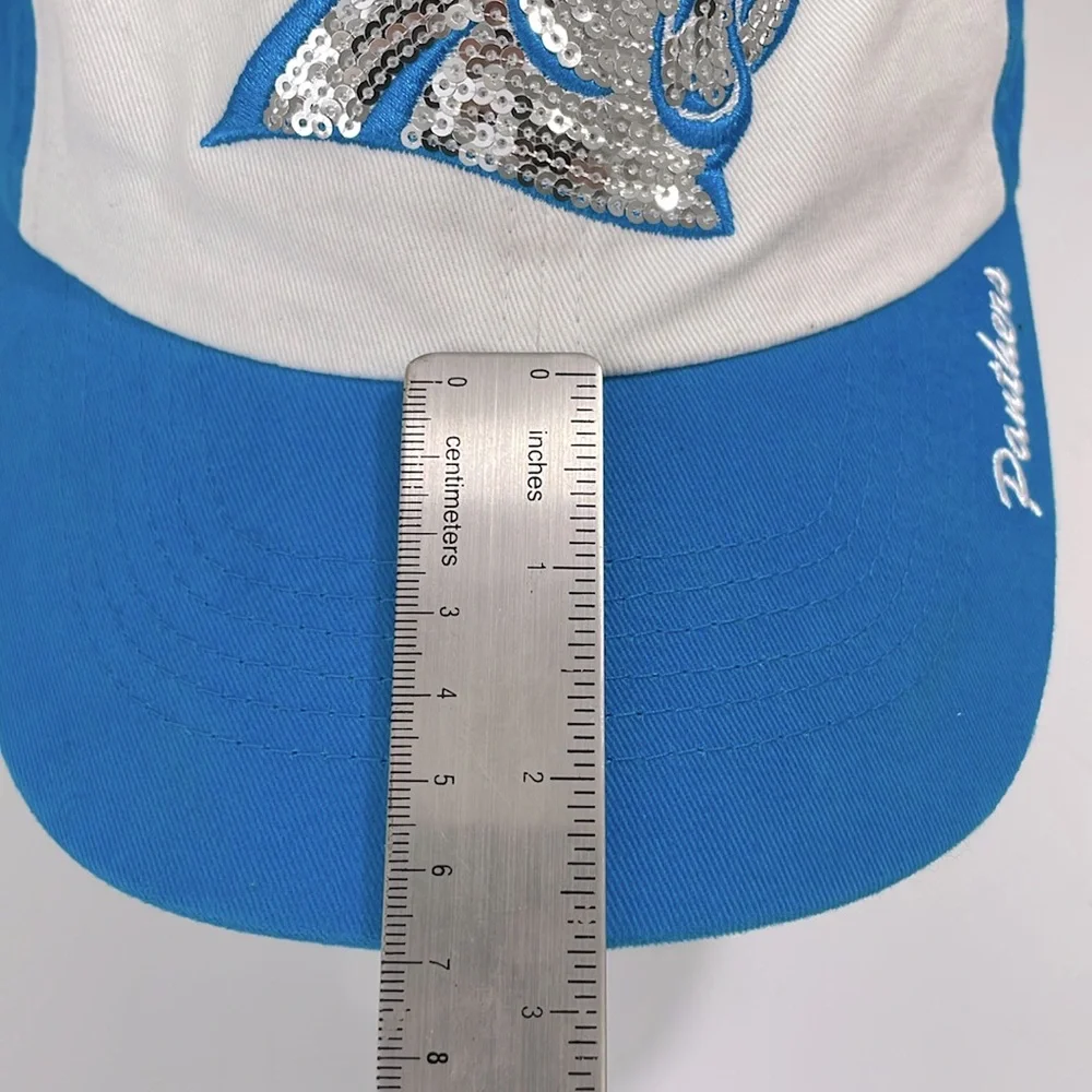NFL Team Apparel one size adjustable Carolina Panthers‎ sequin baseball hat.